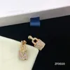 Diamond Lock Pattern Earring Delicate Letter Necklace Personalized Street Punk Ear Stud Hip Hop Pendant Necklaces