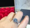 Mulheres Jóias Anel S925 Prata Banhado Mão-Street-Street Drill Diamond Ring para Mulheres Anéis de Casamento