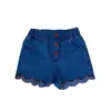 Sommarbarns flickor broderi denim shorts barn mode all-match tunna 1-6y 210615