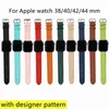 2021 Fashion Watchbands Strap Watch Band 41mm / 45mm 42mm / 38mm / 40mm / 44mm Iwatch 2 3 4 5 6 7 Band Designer Läderarmband Stripes Drop