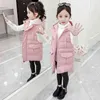 Fashion Girl Vests Spring Autumn Childrens Coats Girls Solid Color Sleeveless Waistcoats for Teenage Toddler Clothes 8 to 12Year 211203