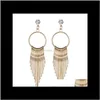 & Chandelier Gorgeous Womens Gold/Sier Tone Cz Crystal Hanging Gift Jewelry For Her Tassel Dangle Earrings Drop Delivery 2021 Q9Svw