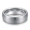 Somen 6mm borstat silverfärg Tungstenkarbid Bröllopsförlovningsring Mens Smycken Anel Masculino