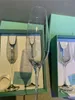 Europe Crystal Glass Cup Goblet sans plomb Verres à vin de luxe Verres à champagne Creative Anniversaire Verres de mariage avec boîte-cadeau 210326
