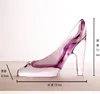 Crystal shoes glass slipper birthday gift home decor Cinderella Highheeled shoes Wedding shoes figurines miniatures ornament 683 9180228
