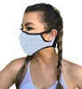 Máscaras de rosto de impressão xadrez PM2.5 filtro com pasta unisex adulto respirável capa à prova de vento à prova de vento à prova de poeira máscaras de ciclismo daa297