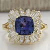 Anneaux de mariage Fashion Square Blue Stone Ring Charm Femme Bijoux CZ pour les femmes Promesse Engagement ACCESSOIRES MÉDICATURES COFSE1951487