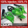 Carénages de moulage d'usine verte d'injection pour KAWASAKI NINJA ZX-6R ZX-636 ZX 6R 600 CC 6 R ZX636 03-04 Carrosserie 8No.26 ZX 636 600CC ZX6R 03 04 ZX600C ZX600 2003 2004 Corps OEM