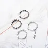 Sterling Silver Voorkom allergie-oorbellen voor vrouwen trendy kleine bamboe-cirkel sieraden geschenk Huggie