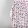 Pantaloni dritti rosa plaid per le donne a vita alta casual allentato largo pantaloni a gamba femminile abbigliamento moda 210521