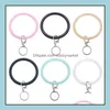 Key Rings Jewelry Sile Wrist Ring Fashion Glitter Bracelet Sports Keychain Bracelets Bangle Round Large O Keyring T494 Drop Delivery 2021 Kp