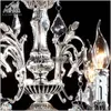 Lustres Classique 6 Bras Argent Cristal Clair Lustre Luminaire Lustre Lampe Suspendue Pour Foyer Hall MD8861 L6 D580mm H600mm