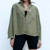 ZA Women Corduroy Jackets Fashion Office Ladies Loose Coats Female Autumn Vintage Solid Color Coat Girls Chic 210602