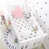 5pcs Cotton Grey Baby Bed Bumper Cot Anti-bump born Crib Liner Sets Safe Pad Babies Crib Bumpers Bed Cover for Boy and Girl 211025