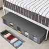 Non tissé sous lit sac de rangement couette couverture vêtements poubelle boîte diviseur pliant placard organisateur vêtements conteneur grand 210922