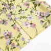 Floral Print Boho Summer Short Skirts Womens High Waist Slit Yellow Mini Casual Cara A-line Beach Bottom 210427