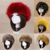 Baretten pluizig russisch faux bont caps winter elastische oorbeschermers tulband dikke harige haarband vrouwen hoofdband hoed outdoor ski-hoeden