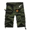 Sommar last shorts män coola kamouflage bomull casual s kort byxor märke kläder bekväm camo inget bälte 210716