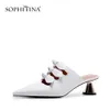 SOPHITINA Talons fins Femmes Pompes Papillon Noeud Décoration Chaussures À Bout Pointu Parti De Base Doux Élégant 5cm Pompes De Mode PO130 210513