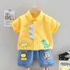 Beer leider peuter jongens cartoon casual kleding sets zomer kinderen dieren shirts en shorts outfits kinderen mode kleding 210708