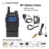 Zastone m7 banda dupla 5w walkie talkie 136-174 400-480mhz 250 canais 2600mh bateria hf transceptor ham rádio