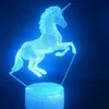 Acrylic Nightlight LED Kids 3D Night Light Unicorn Настольная лампа Настольная лампа Прикроватная комната Вечеринка Атмосфера Декор Смартфон Управляйте Прохладный Подарок