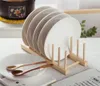 Factory Wooden Dish Rack, Plate Racks Stand Pot Lid Holder, Kitchen Cabinet Organizer for Cup, Cutting Board, Bowl, Drying