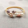 Bracelet Bracelets de perles d'eau douce naturelles en forme de queue de paon Bracelet à breloques bijoux accessoires cadeau taille d'ouverture réglable 7-8mmBangle Kent