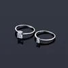 Cluster Ringe Vinregem Einfache 100% 925 Sterling Silber VVS1 D Farbe Echte Moissanit Diamanten Verlobung Paar Ring Edlen Schmuck Großhandel