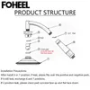 Fooel chuveiro cabeça mão alta pressão economia de água banheiro spa chuva rotação livre 210724