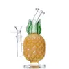 Hopahs Gold Chrome Ananasglasvattenrör Jade PinApple Bong Shape Unquie Fab Egg Dab Rigs Rökning Tillbehör1054719