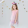 Niedźwiedź Leader Girl Cartoon Unicorn Dress Summer Dzieci Cute Sukienka Elegancka Party Kostiumy Toddler Baby Dzieci Vestidos 210708