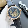 New Luxury Mens Watches Large Flywheel 42mm Size Automatic Mechanical Watch Designer High Quality Top Brand Moon Phase Leather Strap Fashion Gift Style One