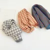 Korean Retro Style Color Matching Plaid Children's Scarf Autumn and Winter Boys and Girls Warm Wool Baby Scarf