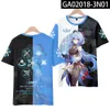 Games Genshin Impact Anime Korte Mouw T-shirt Klee Keqing Ganyu Paimon Mandrill Manyo Unisex Cos Pain Clothes Y0901