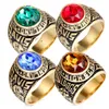 Stainless steel cast men's Round Store Ring HIP Hop Punk vintage opals Slivery Color Wedding Rings Man Party Jewelry For men 573636152638