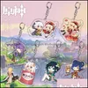 Key Rings Jewelry Game Genshin Impact Cartoon Keychain Barbara Wendi Bag Pendant Delicate Trinket Car Keyring S For Fans Y0728 Drop Delivery