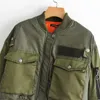 Kvinnor Streetwear Army Green Jacket Fashion Ladies Pocket Short Female Chic Tops Casual Girls Thick Outterwear 210430