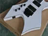 Factory custom Unusual shape White body Electric Guitar with Rosewood Fretboard,Black Hardware,Provide customized services