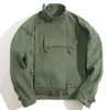 Maden Army Green Retro Jacketが希望の斜めバックルスウェーデンのオートバイのメンズジャケットamekaji綿洗浄ウォータージャケット男性211105