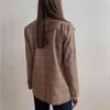 ReaLeft Vintage Blazers Klasik Kruvaze Suit Ceketler Sonbahar Zarif Uzun Kollu Ofis Lady Rahat Dış Giyim Coat 211122