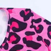 OMSJ est Pink Leopard Print Body pour femmes Sexy à manches longues Skinny Combinaison Casual Nightwear Pyjamas Onesie Globalement 210517