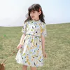 Meisjes jurk kinderen rok stijl westelijke prinses losse korte mouwen floral zomer p4544 210622