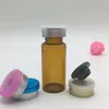 Flacon en verre d'injection transparent de 10ML avec capuchon rabattable et capuchon détachable, récipients en verre pour médicaments liquides de 10cc