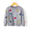 Kinderen jongens meisjes trui herfst winter kleding cartoon auto kinderen lange mouwen gebreide kleding trui zweten tops 210429