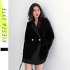 Black Blazer Women Spring Oregular Stripe Patchwork Femlae Jacket Coat Femme Streetwear 210608