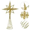 クリスマスの装飾のゴールドのキラキラツリートップアイアンスターのための星の星