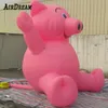 Porco cor-de-rosa inflável gigante personalizado da Holanda senta-se no balão do animal da terra para a propaganda