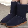 UG детские ботинки Bailey с 2 бантами, зимние сапоги из натуральной кожи для малышей, однотонные Botas nieve, обувь для девочек, EU21-35 G