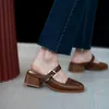 Terlik Kare Ayak Ayakkabı Topuklu Metal DekorasyonG Bayan Slaytlar 2021 Yaz Kadın Katırlar Bayanlar Hakiki Deri
